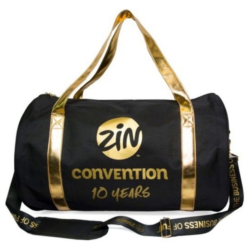 Zumba Fitness Zumba Convention 10 Year Anniversary Black n Gold Duffel Bag